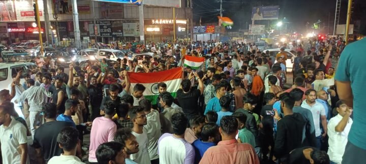 Celebrating the victory