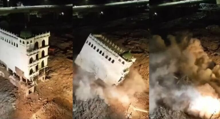 Last mosque demolished akbarnagar lucknow bulldozer