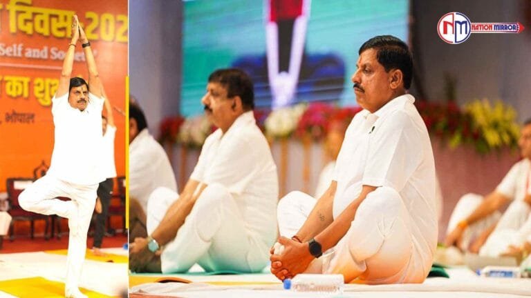 World yoga day 2024: बच्चों संग सीएम मोहन यादव का योग