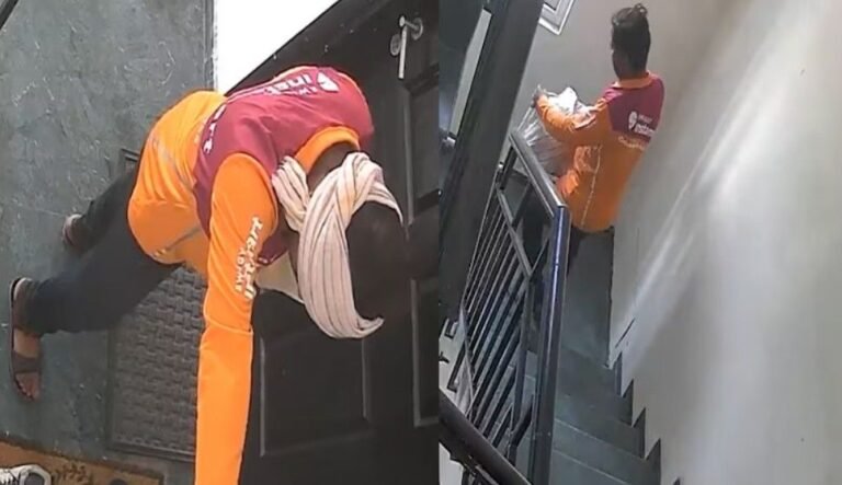 Swiggy Delivery Partner Stealing Shoes cctv sonu sood