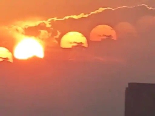 Oh surprise 7 suns appeared in the sky of China