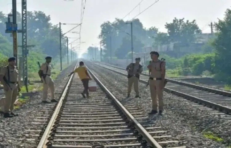 motorcycle scrap placed on railway track Loco Pilot averts