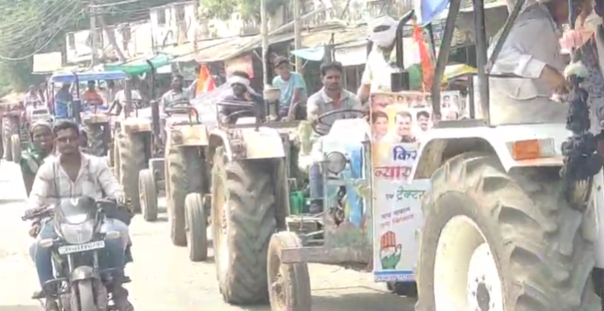 बड़वानी कांग्रेस ने निकाली किसान न्याय यात्रा 200 से अधिक ट्रैक्टरों के साथ कांग्रेसियों ने जताया विरोध