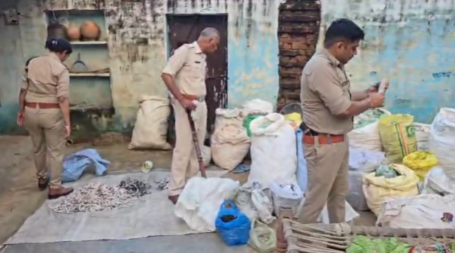 रुधावली गांव में पटाखे बनाने वाली अवैध फैक्ट्री पुलिस ने पकडी , महिला सहित तीन पर केस हुआ दर्ज