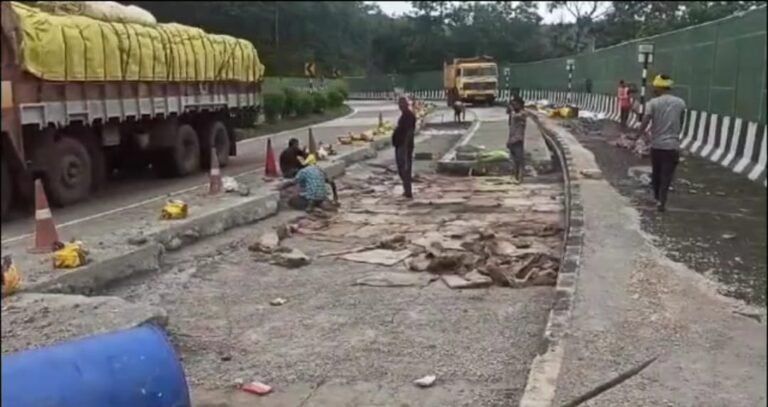देश के पहले साउंड प्रूफ हाइवे NH-44 में जगह-जगह हुए गड्ढे