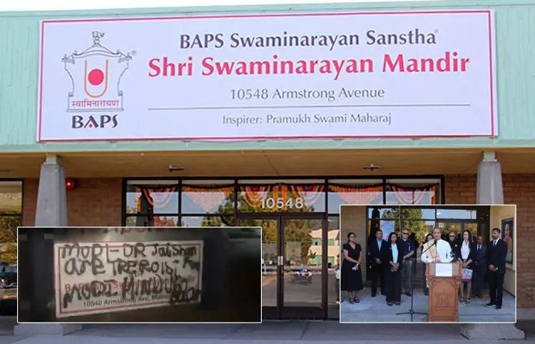 hindu temple again attacked in america hindumisia rises in us