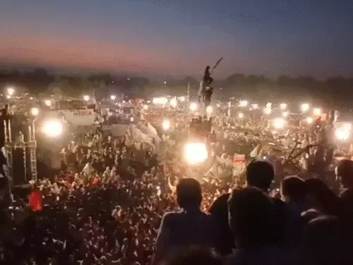 pti rally in pakistan People on road imran khan