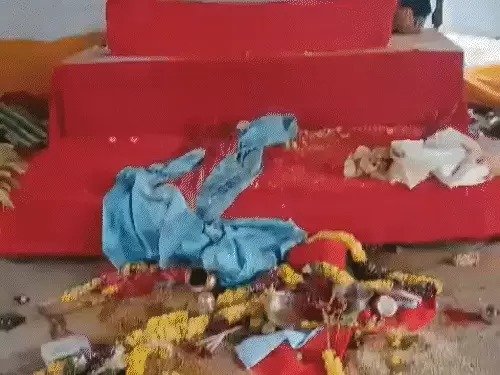 Hyderabad Durga Pandal Murti Idol Vandalized Controversy