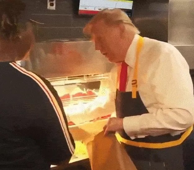 Trum made French fries and served food people