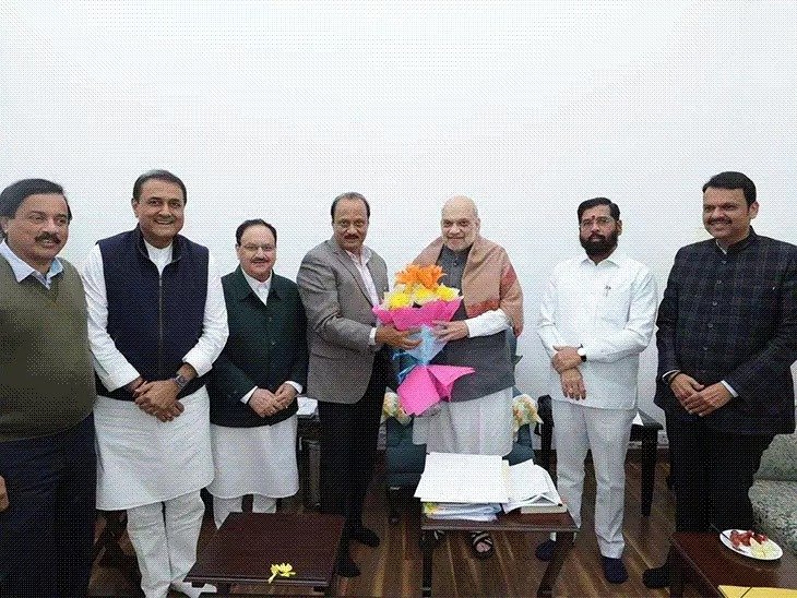 Meeting at amit Shah house regarding CM of Maharashtra