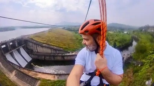 Rahul goes ziplining in Wayanad 