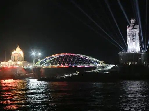 India first glass bridge built in sea of Kanyakumari