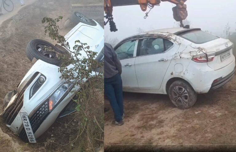 car fell into canal due to google map in bareilly UP