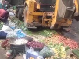 सब्जी की दुकानों पर चला योगी का बुलडोजर