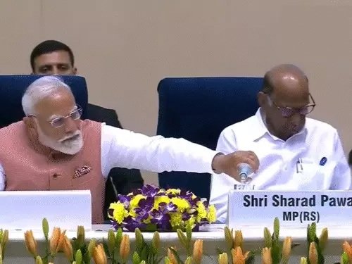 PM Modi Water Sharad Pawar 98th Marathi Sahitya Sammelan 