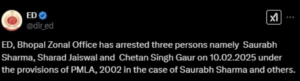 Saurabh sharma is on ED remand: