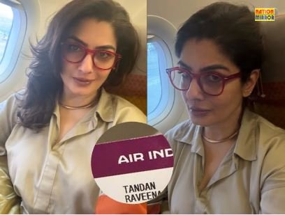 Raveena Travels on Air India Flight