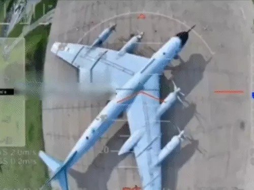  ukraine drone attack russia airbase tu95 a50 fpv strike 2025 