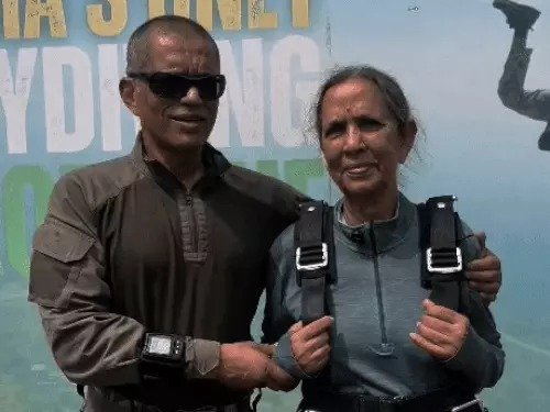  80 year old woman skydiving haryana world record son gift 