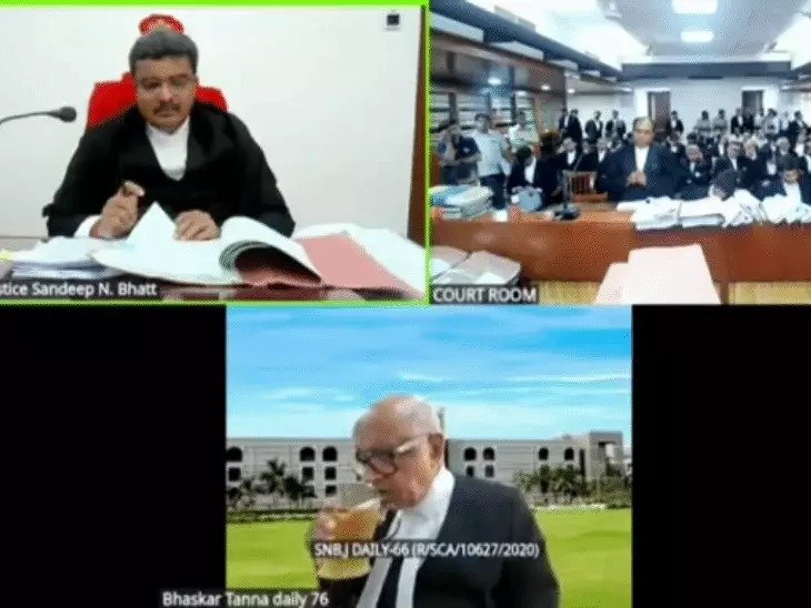 gujarat hc senior advocate beer virtual hearing contempt