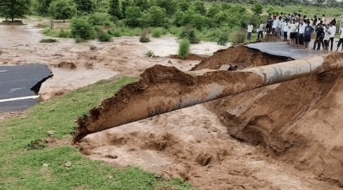 Jhunjhunu road collapse before inauguration: