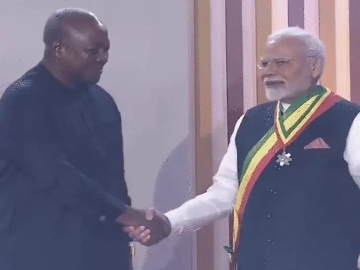   pm modi ghana highest award digital defence mou