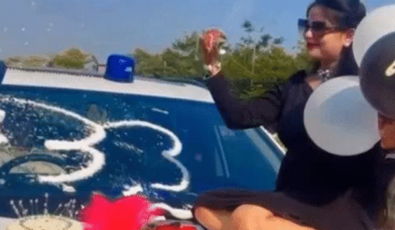 डीएसपी की गाड़ी पर स्ंटट