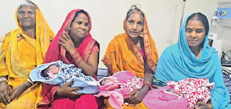 महिला ने 3 बच्चों को दिया जन्म