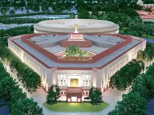 parliament security breach man jumps wall new building india parliament security 