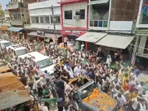 rahul gandhi voter rights yatra gaya arrival