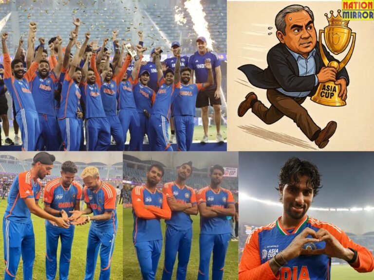 Team India celebration without trophy