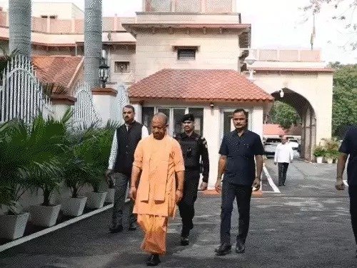 yogi gave electronic walking stick to udham yadav cm yogi reacts to complaints