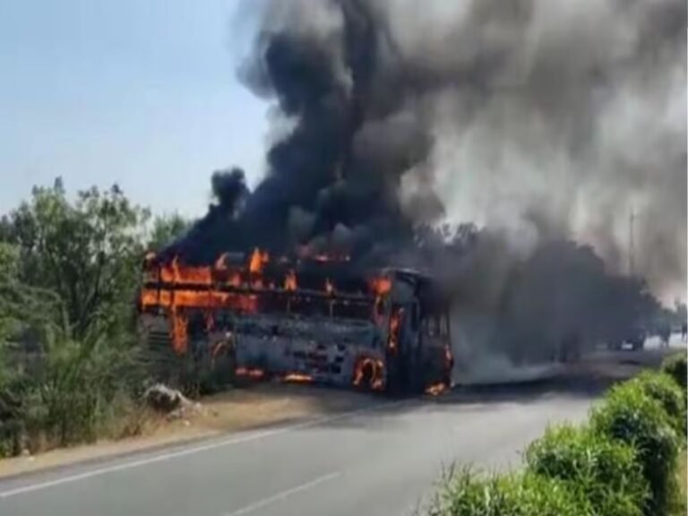 Jaipur bus fire high tension wire