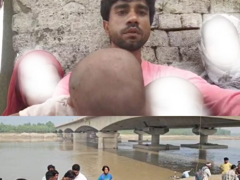 Husband jumps into Yamuna with children