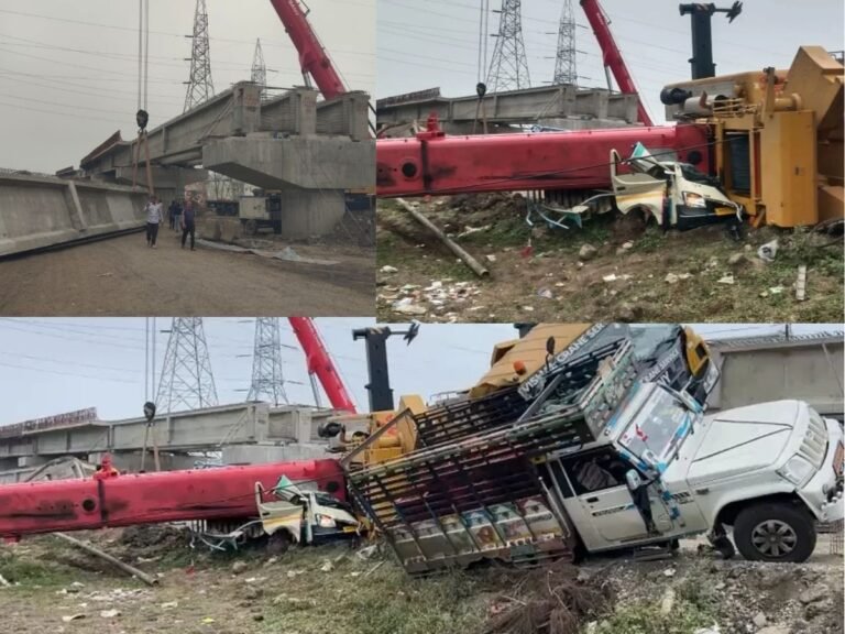railway bridge construction crane collapse