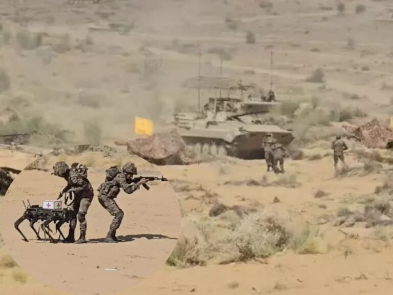 India Pakistan border military exercise tanks fighter jets