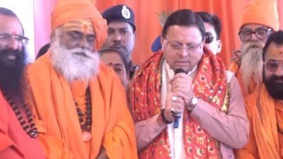 CM Dhami holds meeting with saints