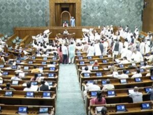 वेल में पहुंचे सांसद