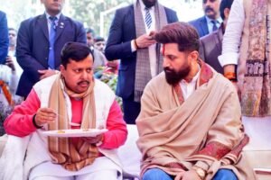 राष्ट्रीय कार्यकारी अध्यक्ष नितिन नबीन भी चिराग पासवान के भोज में पहुंचे