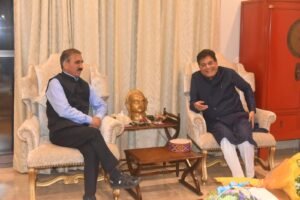 मुख्यमंत्री सुक्खू ने की मंत्री पीयूष गोयल से मुलाकात