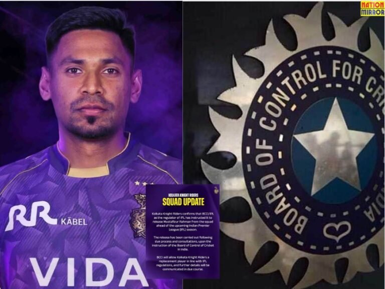 KKR release Mustafizur ipl 2026 मुस्ताफिजुर रहमान KKR से बाहर