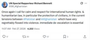 रिचर्ड बेनेट ने जंग रोकने की अपील की