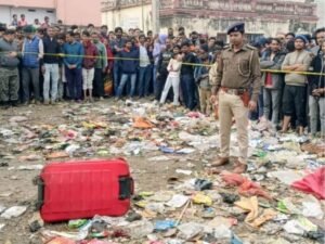 सब्जी मंडी के पीछे लाल रंग के ट्रॉली बैग में मिली लाश