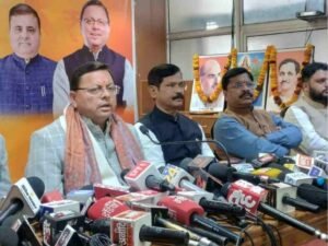 पुष्कर सिंह धामी की प्रेस कांफ्रेंस