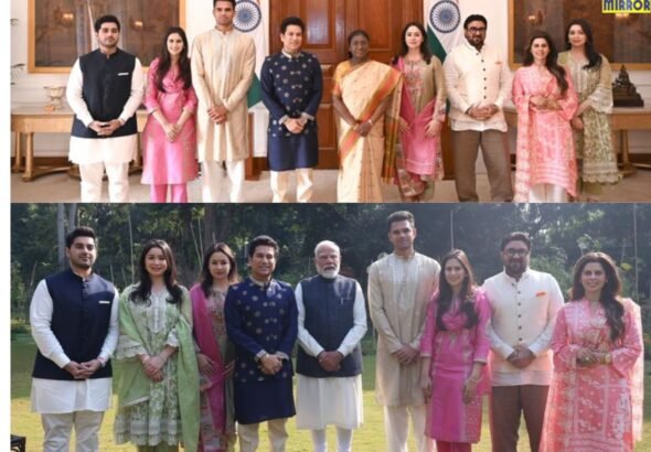 Sachin Tendulkar Meets Rashtrapati and PM Modi