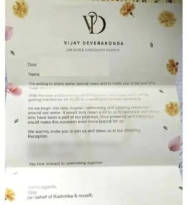 rashmika-vijay wedding invitation card