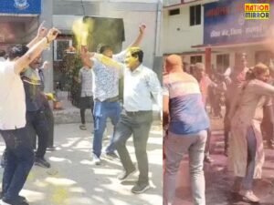 72 घंटे ड्यूटी के बाद पुलिसकर्मियों की होली,थानों में उड़े रंग-गुलाल