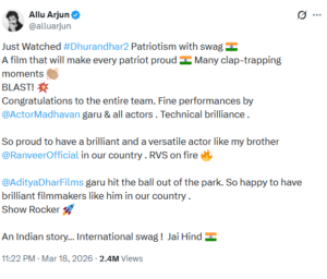 Allu Arjun post