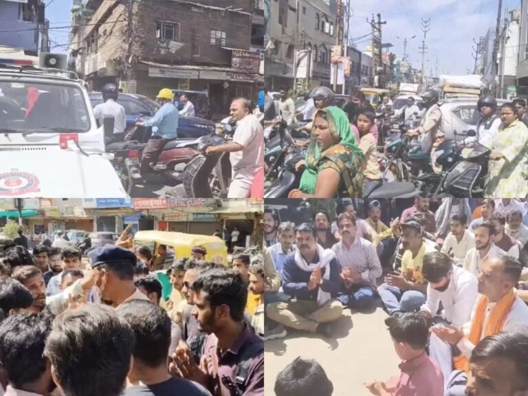 पुलिस अफसरों ने मौके पर पहुंचकर लोगों से बातचीत की।