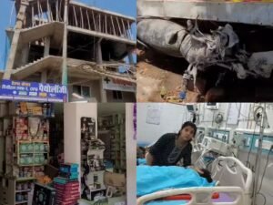 बिल्डिंग का छज्जा गिरा